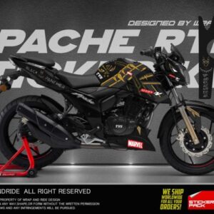 Tvs Apache Rtr 160 0 4v Black Panther Edition Full Body Wrap Decal Sticker Wrapandride