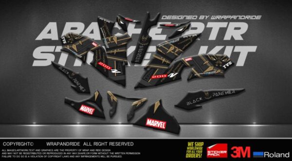 Tvs Apache Rtr 160 0 4v Black Panther Edition Full Body Wrap Decal Sticker Wrapandride