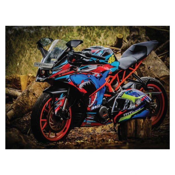 KTM Rc Shark Attack Design 125-200-390 (BS4-BS6) [Full Body Wrap / Decal / Sticker Kit] - Image 4