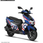 TVS Ntorq Captain America Design [Full Body Edge To Edge Wrap / Decal / Sticker Kit]