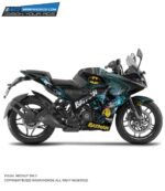 Pulsar RS 200 Batman Design [Full Body Edge To Edge Wrap / Decal / Sticker Kit]