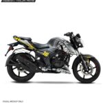 TVS Apache RTR Grey Shark Design 160/200 4V [Full Body Edge To Edge Wrap / Decal / Sticker Kit]