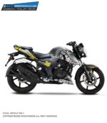 TVS Apache RTR Grey Shark Design 160/200 4V [Full Body Edge To Edge Wrap / Decal / Sticker Kit]