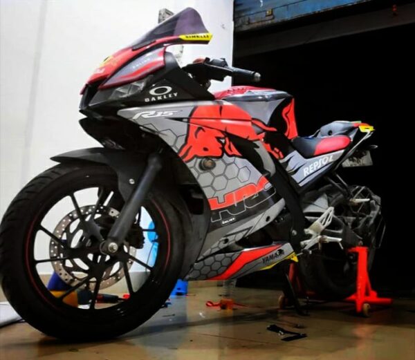 Yamaha V3 RB Grey Design [Full Body Edge To Edge Wrap / Decal / Sticker Kit] - Image 5
