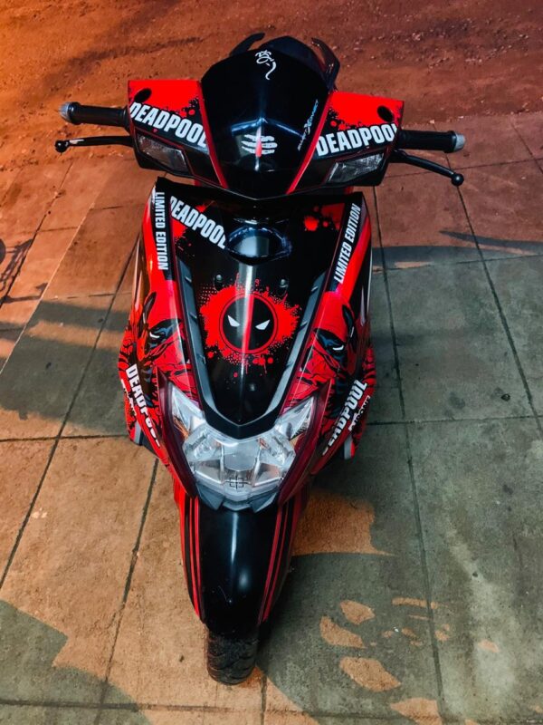TVS Ntorq Deadpool Design [Full Body Edge To Edge Wrap / Decal / Sticker Kit] - Image 8