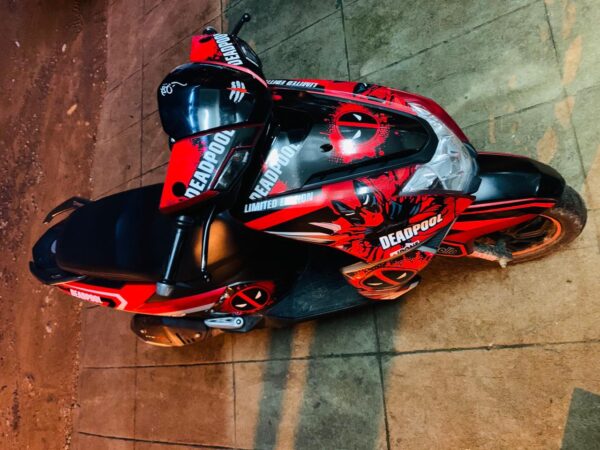 TVS Ntorq Deadpool Design [Full Body Edge To Edge Wrap / Decal / Sticker Kit] - Image 7