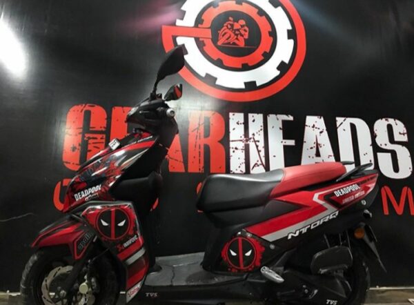 TVS Ntorq Deadpool Design [Full Body Edge To Edge Wrap / Decal / Sticker Kit] - Image 9