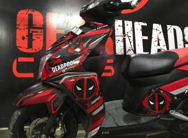 TVS Ntorq Deadpool Design [Full Body Edge To Edge Wrap / Decal / Sticker Kit] - Image 11
