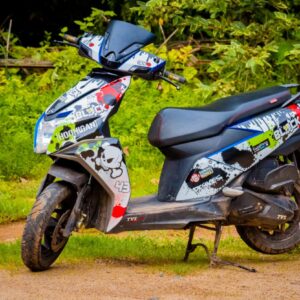 TVS Ntorq Gymkhana Design [Full Body Edge To Edge Wrap / Decal / Sticker Kit]