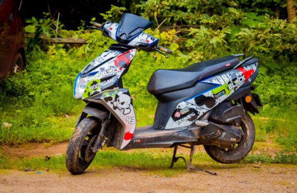 TVS Ntorq Gymkhana Design [Full Body Edge To Edge Wrap / Decal / Sticker Kit] - Image 2
