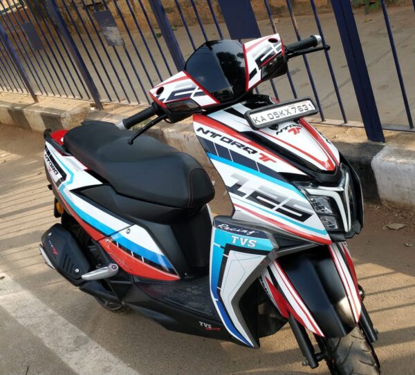 TVS Ntorq Slashed Design [Full Body Edge To Edge Wrap / Decal / Sticker Kit] - Image 8