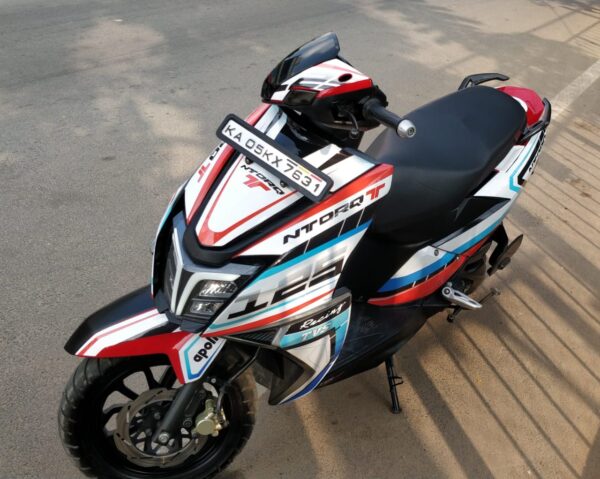 TVS Ntorq Slashed Design [Full Body Edge To Edge Wrap / Decal / Sticker Kit] - Image 9