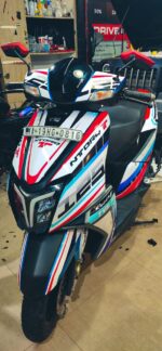 TVS Ntorq Slashed Design [Full Body Edge To Edge Wrap / Decal / Sticker Kit] - Image 10