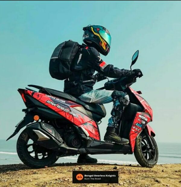 TVS Ntorq Venemous Red Design [Full Body Edge To Edge Wrap / Decal / Sticker Kit] - Image 2