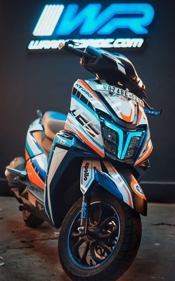TVS Ntorq Slashed Design [Full Body Edge To Edge Wrap / Decal / Sticker Kit] - Image 2