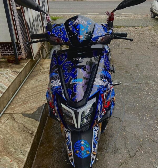 TVS Ntorq Dragon Design [Full Body Edge To Edge Wrap / Decal / Sticker Kit] - Image 4