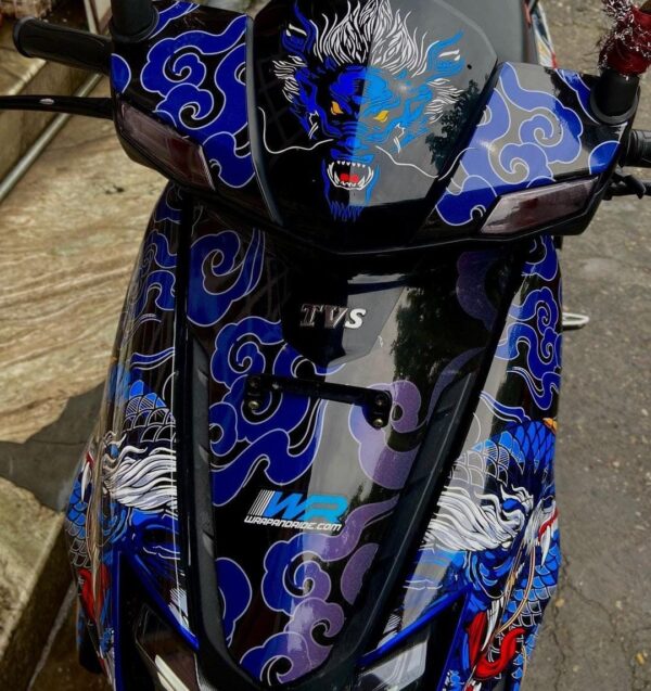 TVS Ntorq Dragon Design [Full Body Edge To Edge Wrap / Decal / Sticker Kit] - Image 5