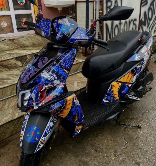 TVS Ntorq Dragon Design [Full Body Edge To Edge Wrap / Decal / Sticker Kit] - Image 3