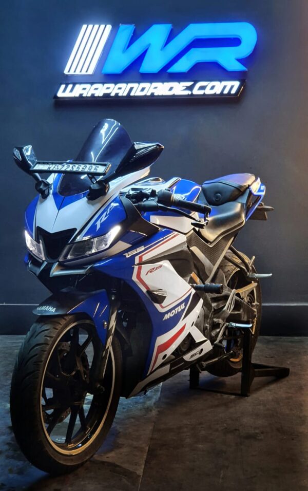 Yamaha V3 Raceblue Design [Full Body Edge To Edge Wrap / Decal / Sticker Kit] - Image 2