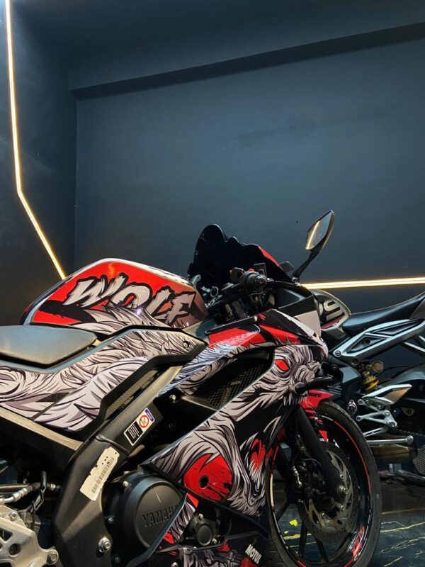 Yamaha V3 Grey Wolf Design [Full Body Edge To Edge Wrap / Decal / Sticker Kit] - Image 2