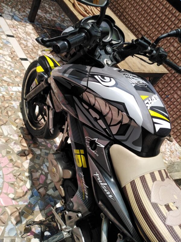 Pulsar NS Grey Shark Design [Full Body Edge To Edge Wrap / Decal / Sticker Kit] - Image 2