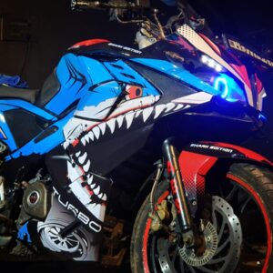 Pulsar RS 200 Sharkbite Design [Full Body Edge To Edge Wrap / Decal / Sticker Kit]