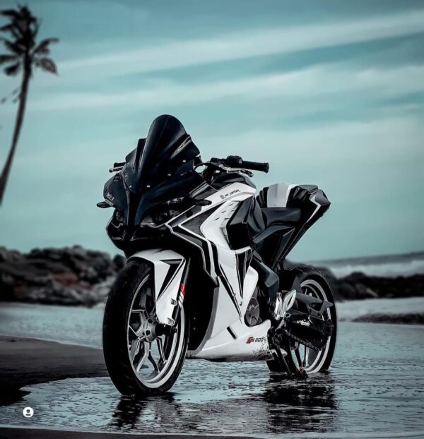 Pulsar RS 200 Black White Race Design [Full Body Edge To Edge Wrap / Decal / Sticker Kit] - Image 3