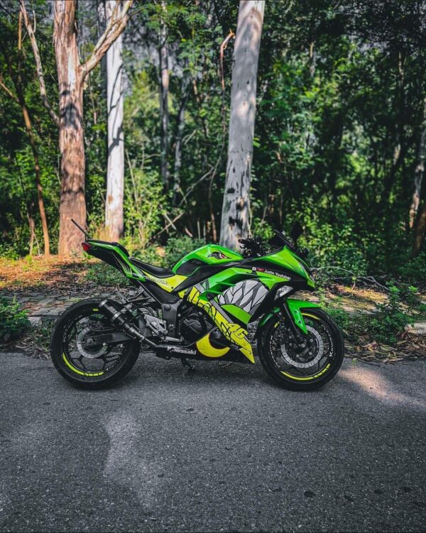 Kawasaki Ninja 300 Shark 2 Design [Full Body Edge To Edge Wrap / Decal / Sticker Kit] - Image 2