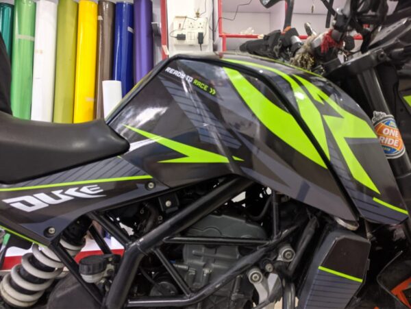 KTM Duke Livery Green Design 125-200-390 (BS4-BS6) [Full Body Wrap / Decal / Sticker Kit] - Image 3