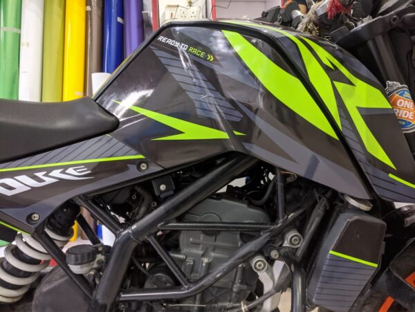 KTM Duke Livery Green Design 125-200-390 (BS4-BS6) [Full Body Wrap / Decal / Sticker Kit] - Image 5