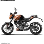 KTM Duke Superduke White Orange Design 125-200-390 (BS4-BS6) [Semi Body Wrap / Decal / Sticker Kit]
