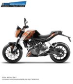 KTM Duke Superduke White Orange Design 125-200-390 (BS4-BS6) [Semi Body Wrap / Decal / Sticker Kit]