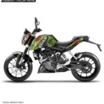 KTM Duke Venomous Green Design (Axor Helmet Based) 125-200-390 (BS4-BS6) [Full Body Wrap / Decal / Sticker Kit]