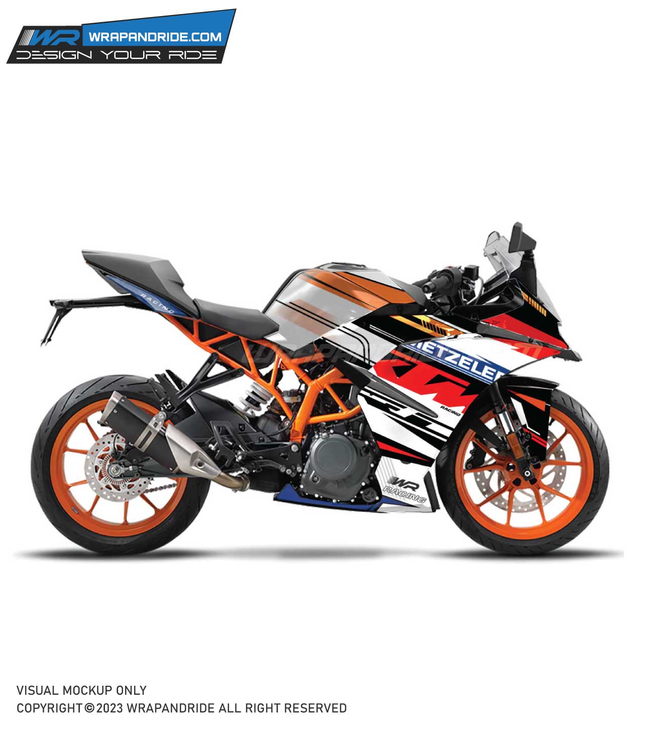 KTM Rc Rc Cup Design 125 200 390 BS4 BS6 Full Body Wrap Decal Sticker Kit Wrap And Ride