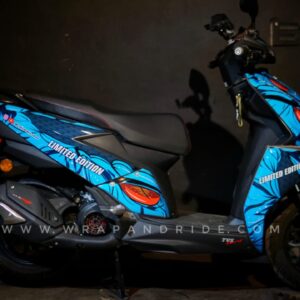 TVS Ntorq Venemous Blue Design [Full Body Edge To Edge Wrap / Decal / Sticker Kit]