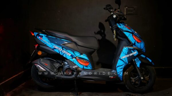 TVS Ntorq Venemous Blue Design [Full Body Edge To Edge Wrap / Decal / Sticker Kit] - Image 2
