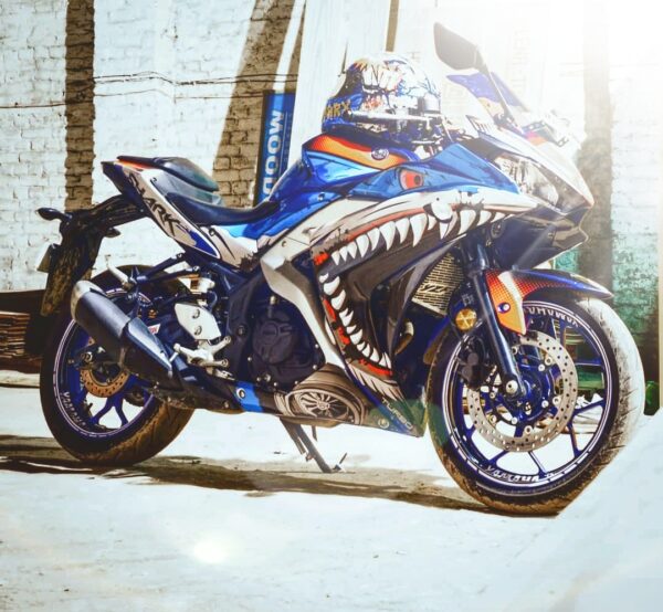 Yamaha R3 Shark Design [Full Body Edge To Edge Wrap / Decal / Sticker Kit] - Image 3