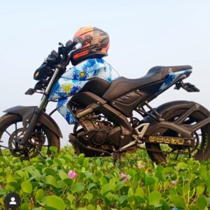 Yamaha MT 15 Blue Camo Design [Full Body Edge To Edge Wrap / Decal / Sticker Kit]