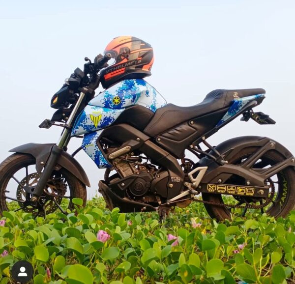 Yamaha MT 15 Blue Camo Design [Full Body Edge To Edge Wrap / Decal / Sticker Kit] - Image 2