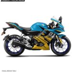 Yamaha V4 Yellow Abstract Design [Full Body Edge To Edge Wrap / Decal / Sticker Kit]