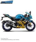 Yamaha V4 Yellow Abstract Design [Full Body Edge To Edge Wrap / Decal / Sticker Kit]