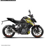 KTM Duke Yellow Bolt Design 125-200-250-390 (BS4-BS6) [Full Body Wrap / Decal / Sticker Kit]