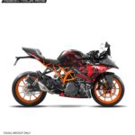 KTM Rc Grunge Red Design 125-200-390 (BS4-BS6) [Full Body Wrap / Decal / Sticker Kit]
