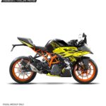 KTM Rc Yellow Cracks Design 125-200-390 (BS4-BS6) [Full Body Wrap / Decal / Sticker Kit]