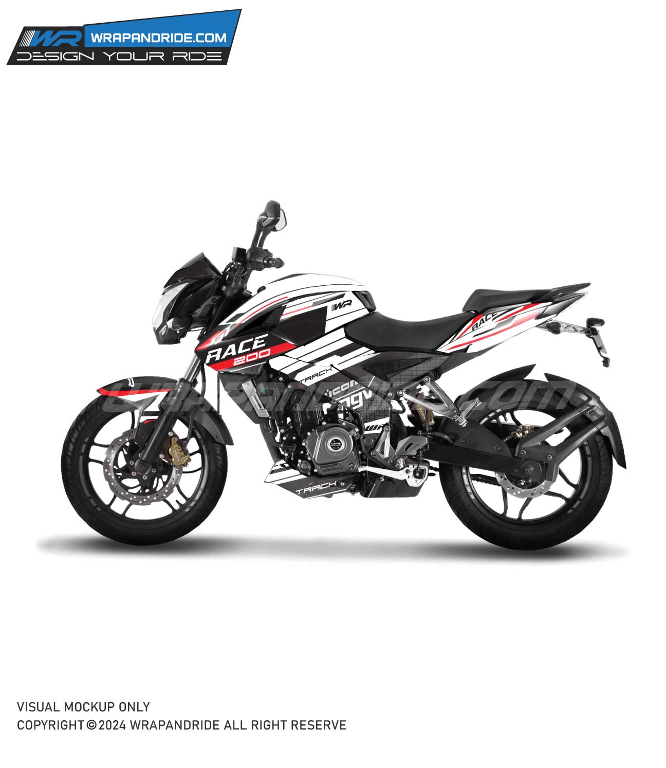 Pulsar NS GT Design Full Body Edge To Edge Wrap Decal Sticker Kit Wrap And Ride